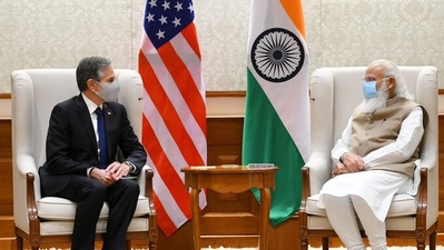 In his meeting with US Secretary of State Antony Blinken on Wednesday, PM Modi said that the societies of US and India share a deep commitment to the values of democracy, freedom and liberty. In his meeting with US Secretary of State Antony Blinken on Wednesday, PM Modi said that the societies of US and India share a deep commitment to the values of democracy, freedom and liberty.