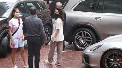 Sisters Anusha and Shibani Dandekar seen together. Sisters Anusha and Shibani Dandekar seen together.