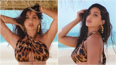 Nora Fatehi in ₹6k bralette and thigh-slit skirt celebrates 30 million Instagram followers (Instagram/@norafatehi) Nora Fatehi in ₹6k bralette and thigh-slit skirt celebrates 30 million Instagram followers (Instagram/@norafatehi)