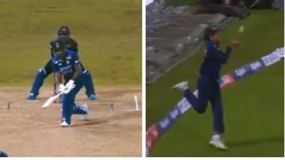 VIDEO: Sanju Samson falls to freak dismissal, Rahul Chahar takes stunning catch VIDEO: Sanju Samson falls to freak dismissal, Rahul Chahar takes stunning catch