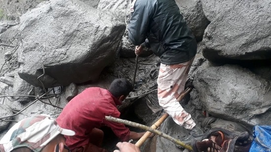 In Kullu district, four people, including a hydro project official and a Delhi tourist, were missing and feared dead.(ANI)