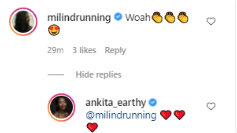 Milind Soman and Ankita Konwar's comment Milind Soman and Ankita Konwar's comment