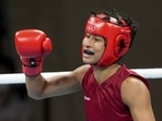 India's Lovlina Borgohain clenches her fist after winning her bout at Tokyo Olympics 2020(PTI) India's Lovlina Borgohain clenches her fist after winning her bout at Tokyo Olympics 2020(PTI)