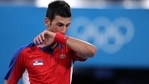 Novak Djokovic reacts during the men's singles semifinal match against Alexander Zverev. (Getty Images) Novak Djokovic reacts during the men's singles semifinal match against Alexander Zverev. (Getty Images)