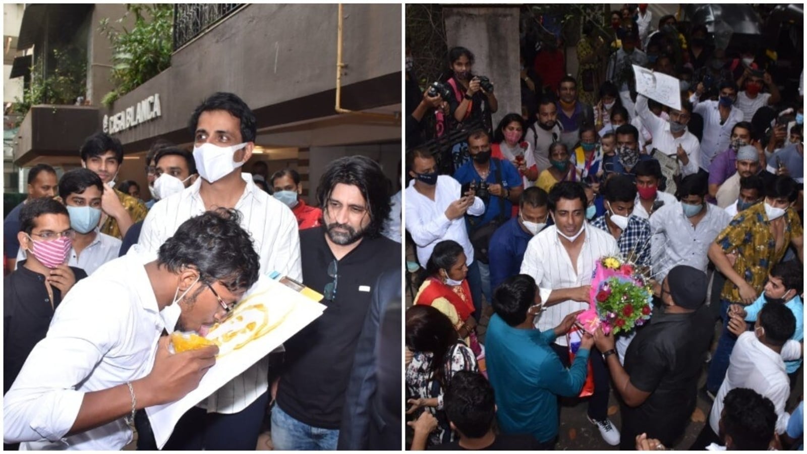 Scores flock to Sonu Sood's home for his birthday, fan makes live ...