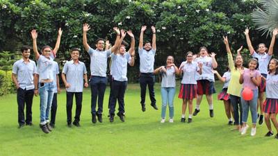 Students of GD Goenka Public School in Lucknow, Uttar Pradesh, celebrating their success in the CBSE class 12 results. (SOURCED IMAGE) Students of GD Goenka Public School in Lucknow, Uttar Pradesh, celebrating their success in the CBSE class 12 results. (SOURCED IMAGE)