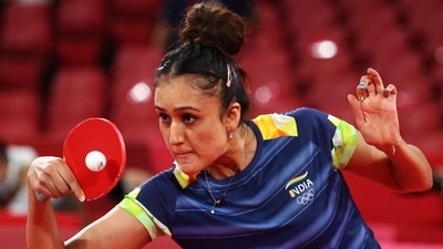 Manika Batra of India in action against Sofia Polcanova of Austria during Round 3 of the Women’s Table Tennis Singles at Tokyo Metropolitan Gymnasium on July 26. (Thomas Peter / REUTERS) Manika Batra of India in action against Sofia Polcanova of Austria during Round 3 of the Women’s Table Tennis Singles at Tokyo Metropolitan Gymnasium on July 26. (Thomas Peter / REUTERS)