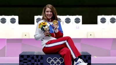 Olympics: Vitalina Batsarashkina backs up silver in Rio with gold in Tokyo. (REUTERS)