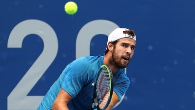 Tokyo 2020 Olympics - Tennis - Men's Singles - Semifinal - Ariake Tennis Park - Tokyo, Japan - July 30, 2021. Karen Khachanov of the Russian Olympic Committee in action during his semifinal match against Pablo Carreno of Spain (REUTERS)