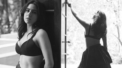 Sara Ali Khan recently shared images from a photoshoot in which the Kedarnath actor can be seen sporting a black bikini top and skirt combo. (Instagram) Sara Ali Khan recently shared images from a photoshoot in which the Kedarnath actor can be seen sporting a black bikini top and skirt combo. (Instagram)