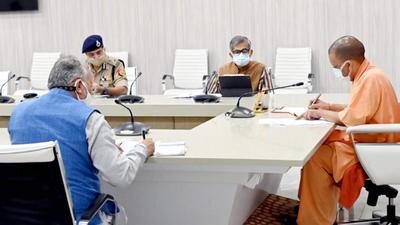 Chief minister Yogi Adityanath at a review meeting where he ordered action against overloaded inter-state buses in Uttar Pradesh. (SOURCED IMAGE) Chief minister Yogi Adityanath at a review meeting where he ordered action against overloaded inter-state buses in Uttar Pradesh. (SOURCED IMAGE)