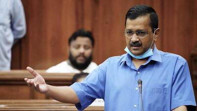 Chief Minister Arvind Kejriwal speaks in Delhi Legislative Assembly, in New Delhi on Friday. (ANI)