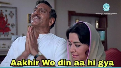 The image shows the DDLJ meme shared by CBSE to announce about Class 12 results. (Twitter/@cbseindia29) The image shows the DDLJ meme shared by CBSE to announce about Class 12 results. (Twitter/@cbseindia29)