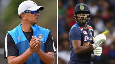 Rahul Dravid defends Sanju Samson's performance. (Getty/Reuters)
