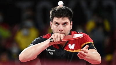 Germany's Dimitrij Ovtcharov beat Taiwan's Lin Yun Ju 4-3 in a head-to-head battle at the Olympics men's table tennis singles on Friday to win the bronze medal. (Getty Images) Germany's Dimitrij Ovtcharov beat Taiwan's Lin Yun Ju 4-3 in a head-to-head battle at the Olympics men's table tennis singles on Friday to win the bronze medal. (Getty Images)