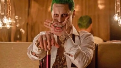 Jared Leto as the Joker in a still from David Ayer's Suicide Squad.