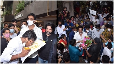 Almost a hundred fans of Sonu Sood were spotted at his home in Mumbai.