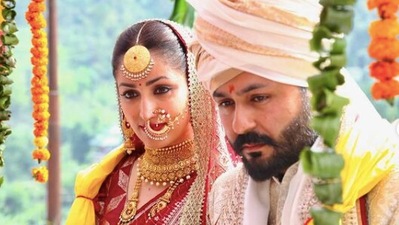 Yami Gautam and Aditya Dhar at their wedding. Yami Gautam and Aditya Dhar at their wedding.