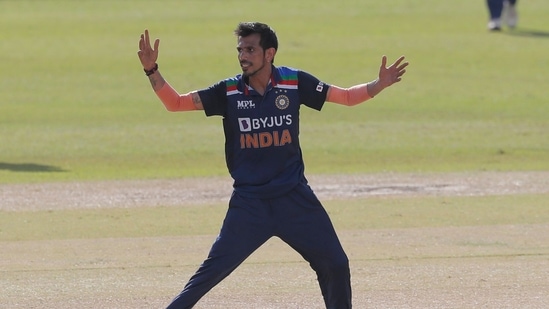 Yuzvendra Chahal during their second one-day international cricket match in Colombo, Sri Lanka.(AP)