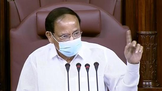 Rajya Sabha chairperson M Venkaiah Naidu conducts proceedings in the House on Friday, July 30. (PTI)