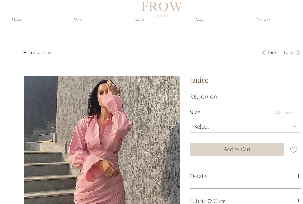 Sonakshi Sinha's pastel pink mini dress from Frow(labelfrow.com)