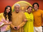 Farhan Akhtar with Javed Akhtar, Shabana Azmi and Shibani Dandekar. Farhan Akhtar with Javed Akhtar, Shabana Azmi and Shibani Dandekar.