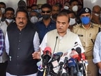 Assam chief minister Himanta Biswa Sarma interacts with media after visiting the police personnel injured in a clash at Assam-Mizoram border, at Silchar Medical College & Hospital.(PTI Photo) Assam chief minister Himanta Biswa Sarma interacts with media after visiting the police personnel injured in a clash at Assam-Mizoram border, at Silchar Medical College & Hospital.(PTI Photo)