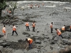 Seven persons were found dead and 17 others were rescued in an injured condition after the remote Honzar village in Dacchan tehsil was hit by flash floods triggered by the cloudburst in the early hours of Wednesday, damaging 21 houses, 21 cow sheds, a ration depot, a bridge and a mosque.(PTI)