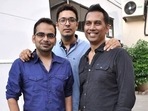 Dinesh Vijan with Raj Nidimoru and Krishna DK. Dinesh Vijan with Raj Nidimoru and Krishna DK.