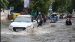 New Delhi, India - July 29, 2021: Commuters make their way past a waterlogged road during heavy rain at Timarpur in New Delhi, India, on Thursday, July 29, 2021. (Photo by Sanchit Khanna/ Hindustan Times) (Sanchit Khanna/HT PHOTO) New Delhi, India - July 29, 2021: Commuters make their way past a waterlogged road during heavy rain at Timarpur in New Delhi, India, on Thursday, July 29, 2021. (Photo by Sanchit Khanna/ Hindustan Times) (Sanchit Khanna/HT PHOTO)