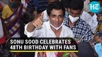 Scores of Sonu Sood fans throng his Mumbai home to celebrate his birthday Scores of Sonu Sood fans throng his Mumbai home to celebrate his birthday