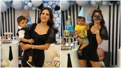 Natasa Stankovic and her son Agastya at his first birthday party. Natasa Stankovic and her son Agastya at his first birthday party.