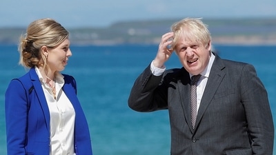 Britain's Prime Minister Boris Johnson, right, and his wife Carrie Johnson. (AP) Britain's Prime Minister Boris Johnson, right, and his wife Carrie Johnson. (AP)