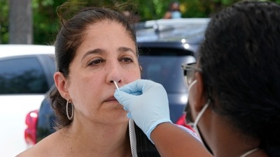 Florida has become the new national epicentre for the virus, accounting for around a fifth of all new cases in the US (AP Photo/Marta Lavandier) (AP) Florida has become the new national epicentre for the virus, accounting for around a fifth of all new cases in the US (AP Photo/Marta Lavandier) (AP)