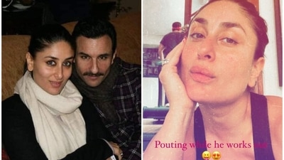 Kareena Kapoor offered fans a glimpse of Saif Ali Khan in her latest selfie. Kareena Kapoor offered fans a glimpse of Saif Ali Khan in her latest selfie.