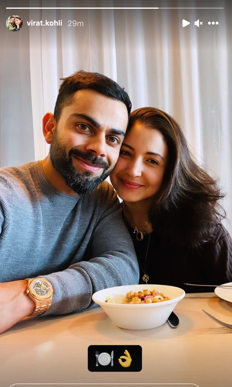 Anushka and Virat with their chickpea salad.