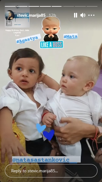 In the pictures, a Boss Baby themed party was seen.