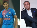 Ashish Nehra and Virender Sehwag. 