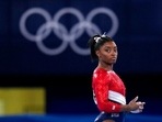 File- Simone Biles, of the United States, waiting to perform on the vault during the artistic gymnastics women's final at the 2020 Summer Olympics.
