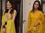 Krystle D’Souza (R) attended Rumi Jaffery’s daughter Alfia Jaffery’s (L) mehendi ceremony.(Varinder Chawla) Krystle D’Souza (R) attended Rumi Jaffery’s daughter Alfia Jaffery’s (L) mehendi ceremony.(Varinder Chawla)