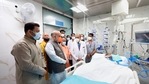 Union Home Minister Amit Shah visits ailing former Uttar Pradesh CM Kalyan Singh at SGPGI in Lucknow. (PTI) Union Home Minister Amit Shah visits ailing former Uttar Pradesh CM Kalyan Singh at SGPGI in Lucknow. (PTI)