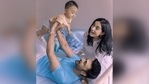 Amrita Rao with her husband RJ Anmol and their son Veer. Amrita Rao with her husband RJ Anmol and their son Veer.