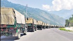 Army vehicles move towards Ladakh on the Manali-Leh highway on June 28. PTI Army vehicles move towards Ladakh on the Manali-Leh highway on June 28. PTI