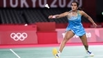 PV Sindhu returns a shot against He Bing Jiao of China. (Getty Images) PV Sindhu returns a shot against He Bing Jiao of China. (Getty Images)