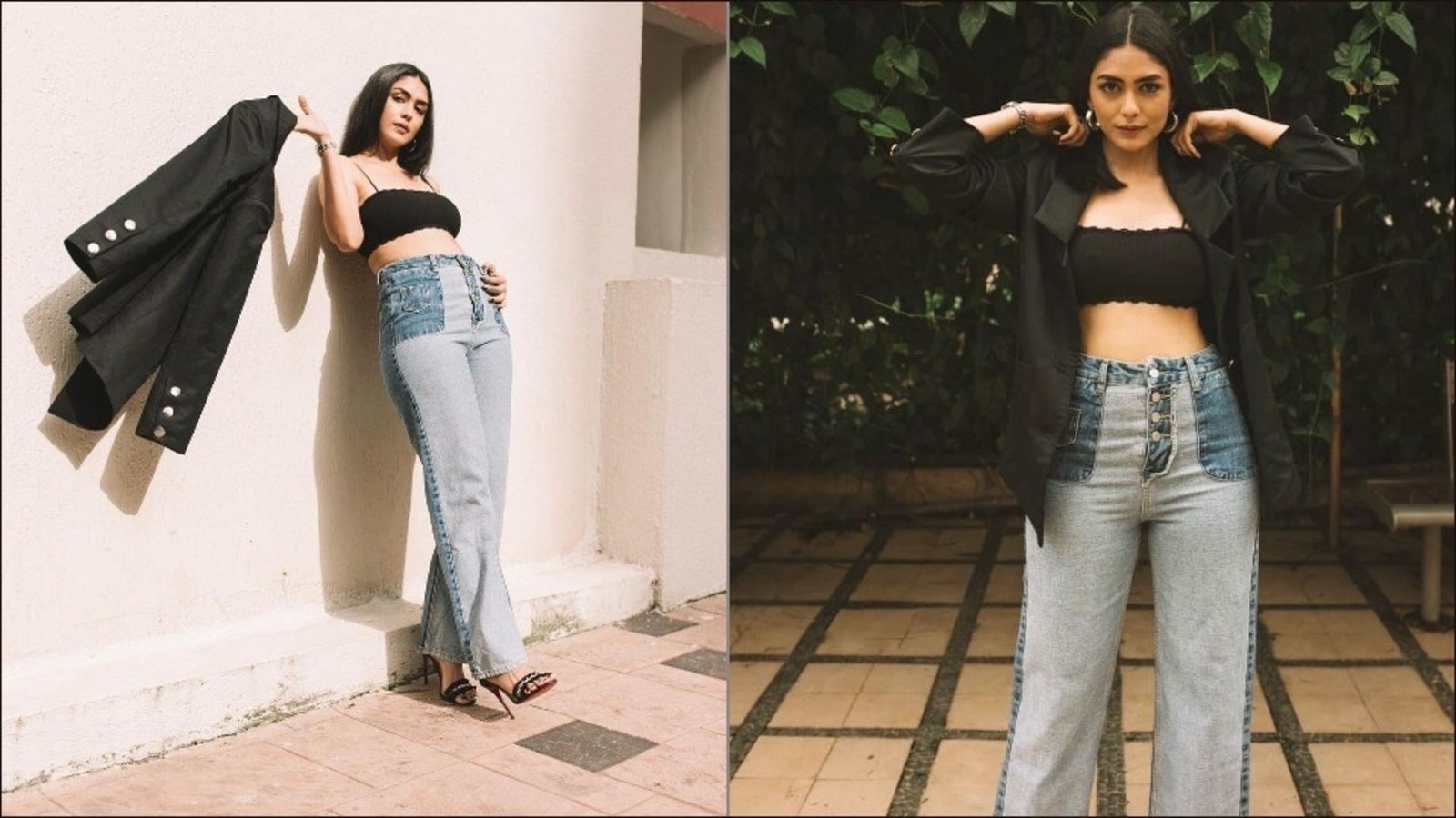 Mrunal Thakur gives sexy spin to boss lady vibes in blazer over bralette,  jeans