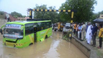 IMD scientists said Saiwad in Jaipur district recorded exceptionally high rainfall of 30cm between Saturday and Sunday. (PTI)
