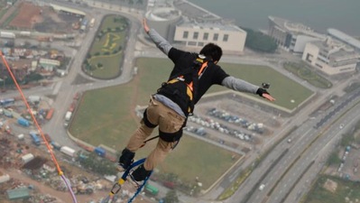 Macau Tower, China (233 metres): This is the world's second-highest bungee jump which opened in 2001. The building is 338 metres high and the bungee platform is at 233 metres.  (Instagram/@s.mocci74)