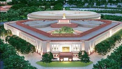A model of the proposed new Parliament building, in New Delhi. (File photo.) A model of the proposed new Parliament building, in New Delhi. (File photo.)