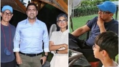Aamir Khan and Kiran Rao are in Srinagar, with son Azad Rao Khan. Aamir Khan and Kiran Rao are in Srinagar, with son Azad Rao Khan.