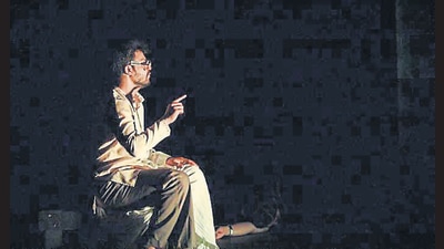 The actor, Suvrat, wears the costumes of one character on the left side and that of the other on the right for “Amar Photo Studio”.. (HT PHOTO) The actor, Suvrat, wears the costumes of one character on the left side and that of the other on the right for “Amar Photo Studio”.. (HT PHOTO)